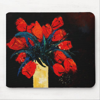 red tulips bunch mouse mat