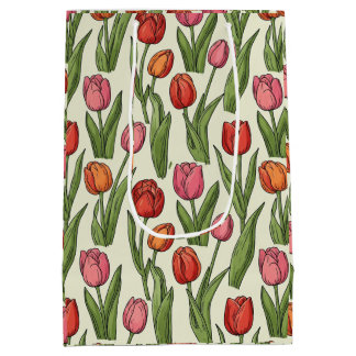 Red Tulips Design Medium Gift Bag