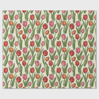 Red Tulips Design Wrapping Paper