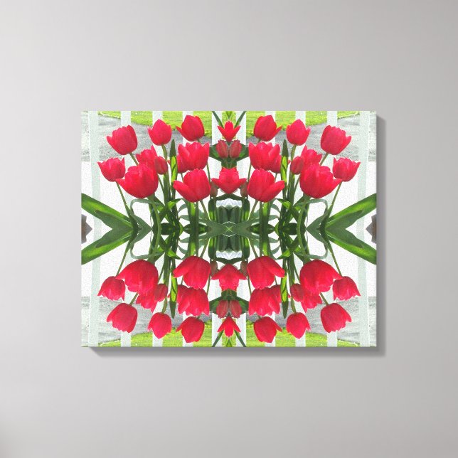 Red Tulips Digital Design Wrapped Canvas (Front)