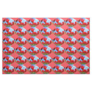 Red tulips fabric