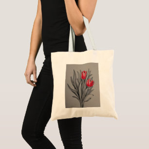 Red Tulips Floral Tote Bag