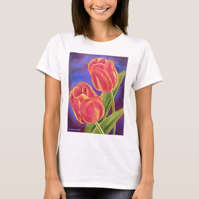 Red Tulips Flower Art - Multi T-Shirt (Front)