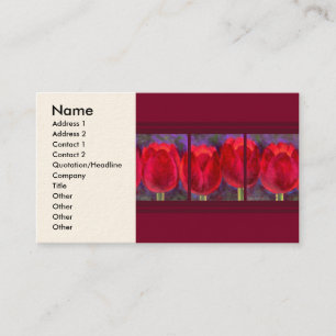 Red Tulips Flowers Painting - Multi Business Card