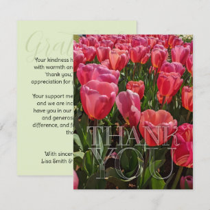 Red Tulips Flowers theme Thank You Card