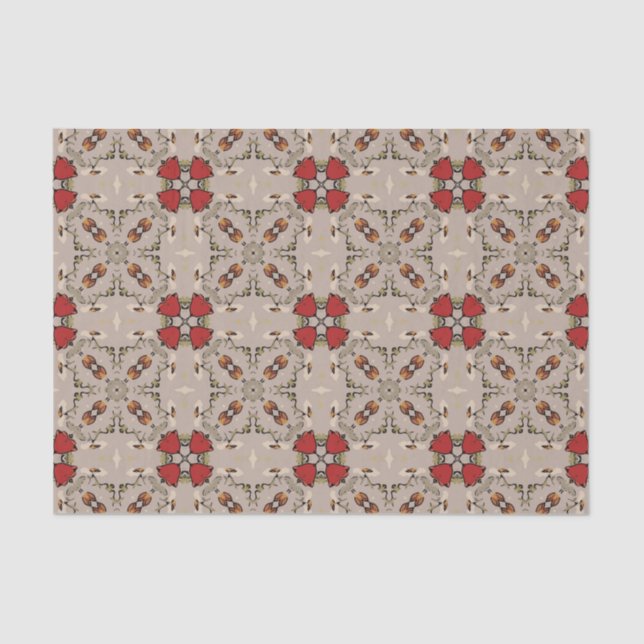 Red tulips geometric tissue paper (Front)