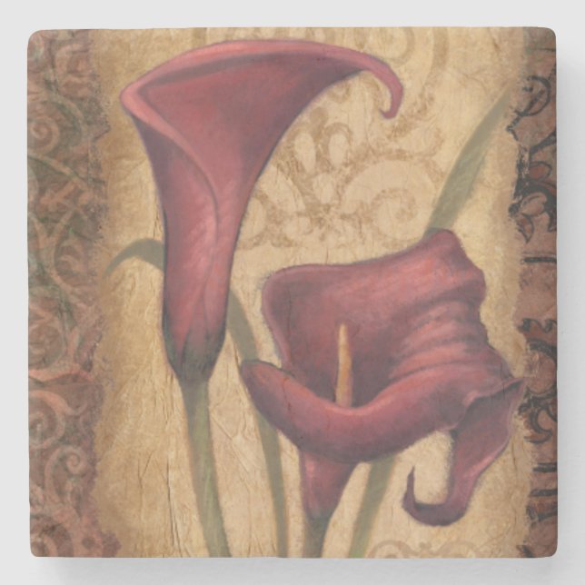 Red Tulips I Stone Coaster (Front)