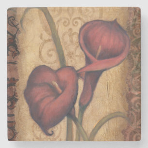 Red Tulips II Stone Coaster