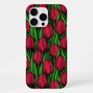 Red tulips iPhone 16 pro max case