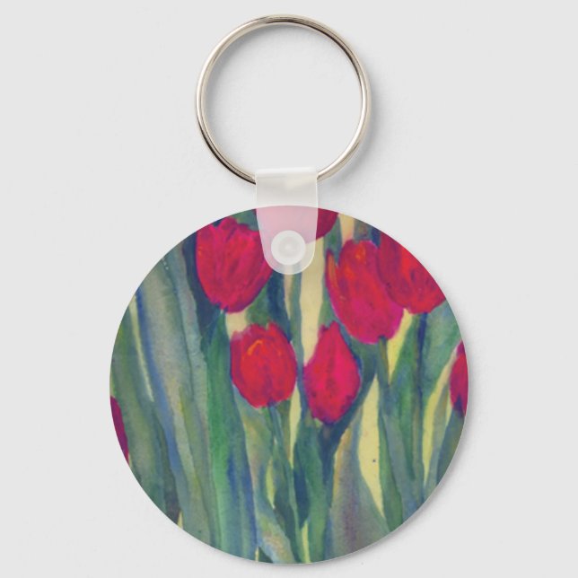 Red Tulips Key Ring (Front)