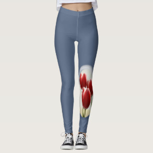 Red tulips leggings