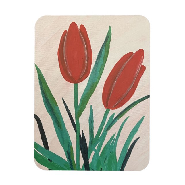 Red Tulips  Magnet (Vertical)