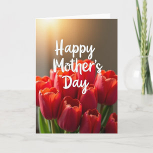 Red Tulips Mothers Day Card