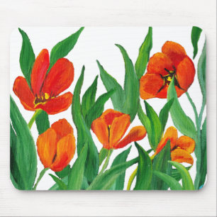 Red Tulips Mouse Mat