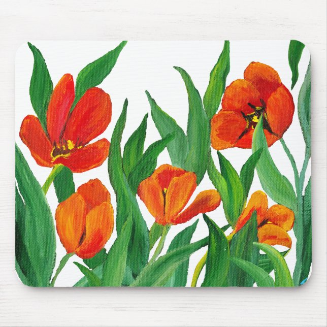 Red Tulips Mouse Mat (Front)