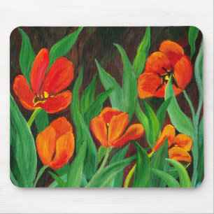 Red Tulips Mouse Mat