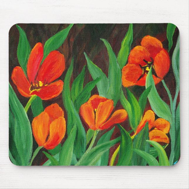 Red Tulips Mouse Mat (Front)