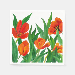 Red Tulips Napkin