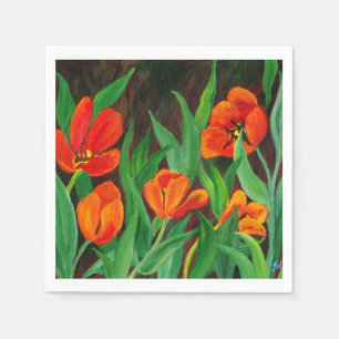 Red Tulips Napkin