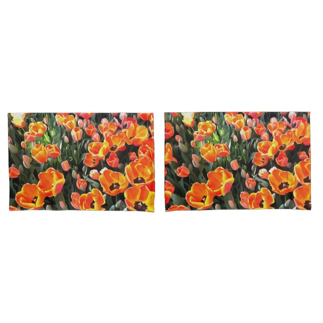 Red Tulips of Istanbul Pillowcase (Front-Set)