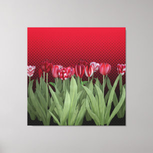 Red Tulips on Gradient Canvas Print