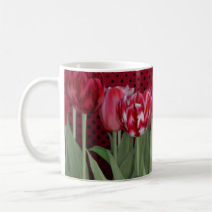 Red Tulips on Gradient Coffee Mug