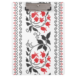 Red tulips pattern clipboard