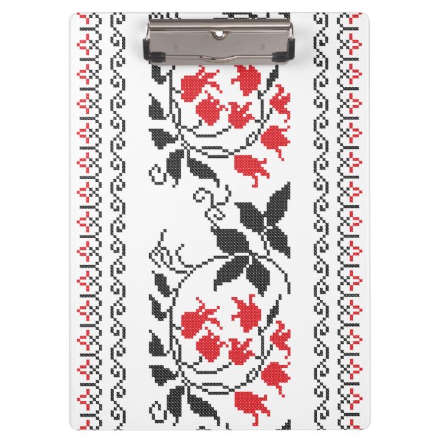 Red tulips pattern clipboard (Front)