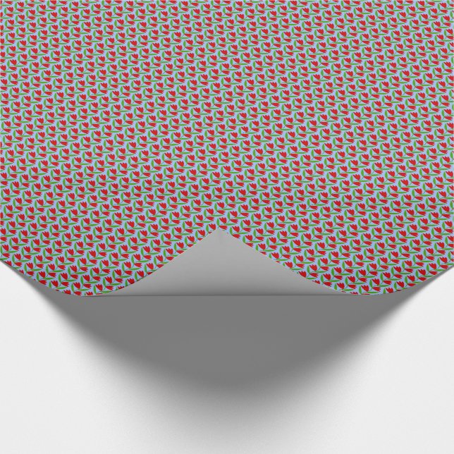 Red tulips pattern wrapping paper (Corner)
