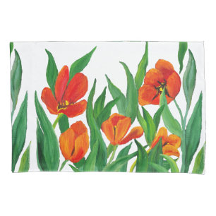 Red Tulips Pillowcase