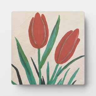 Red Tulips Plaque
