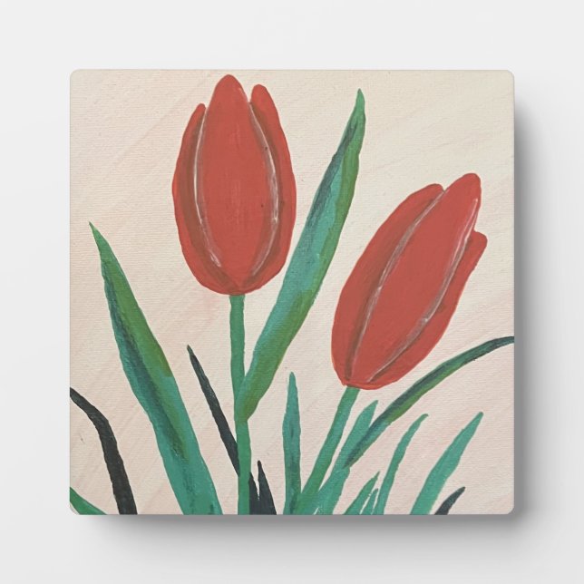 Red Tulips  Plaque (Front)