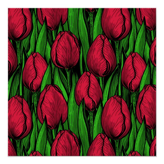 Red tulips poster (Front)