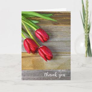 Red Tulips Thank You Card