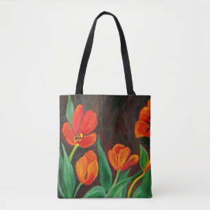 Red Tulips Tote Bag