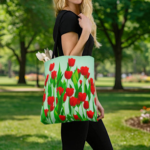 Red Tulips Tote Bag