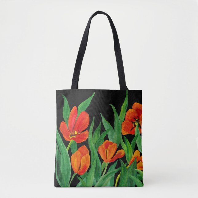 Red Tulips Tote Bag (Front)