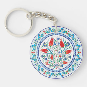 Red Tulips Turkish Design Wedding Party Key Ring