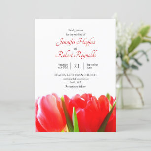 Red Tulips Wedding Invitation