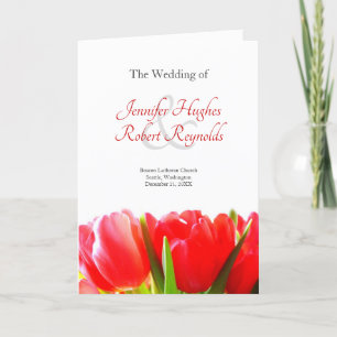 Red Tulips Wedding Program Programme