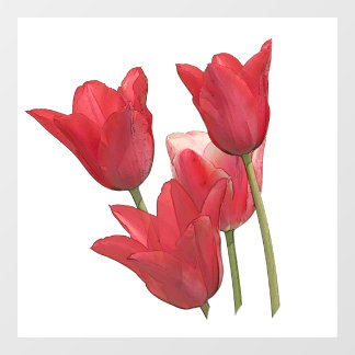 Red Tulips Window Cling