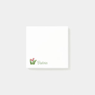 Red Tulips with Greenery Notes