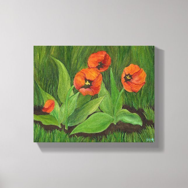 Red Tulips Wrapped Canvas (Front)