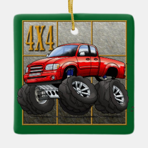 Red_Tundra Ceramic Tree Decoration