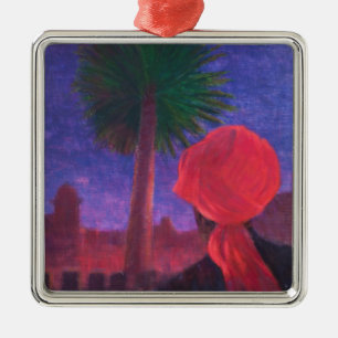 Red Turban dusk Jodhpur 2012 Metal Tree Decoration