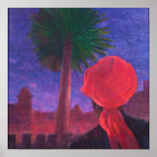 Red Turban dusk Jodhpur 2012 Poster