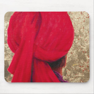 Red Turban on Gold Leaf 2014 Mouse Mat