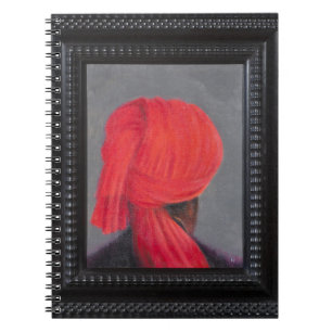 Red Turban on Grey 2014 (Framed) Notebook