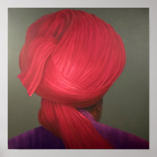 Red Turban Purple Coat Poster