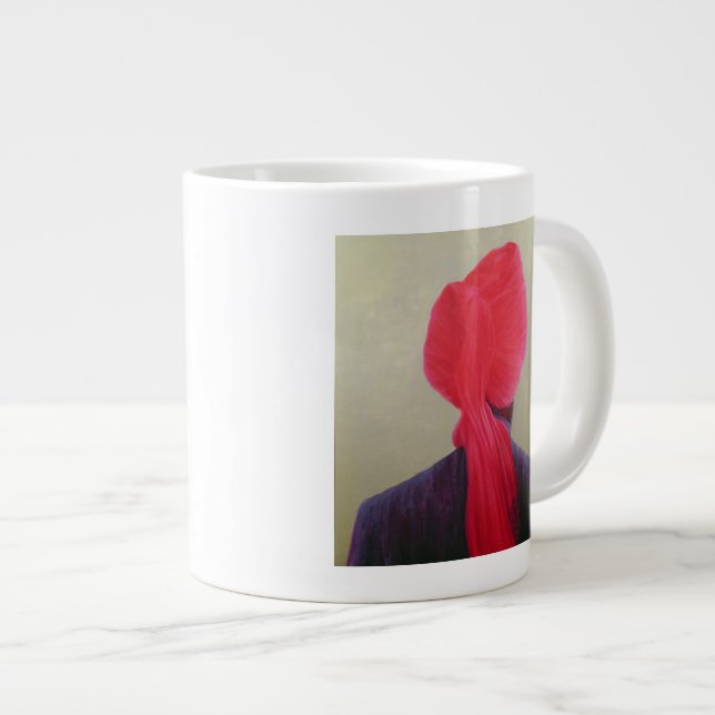 Red Turban Purple Jacket Large Coffee Mug (Front Right)